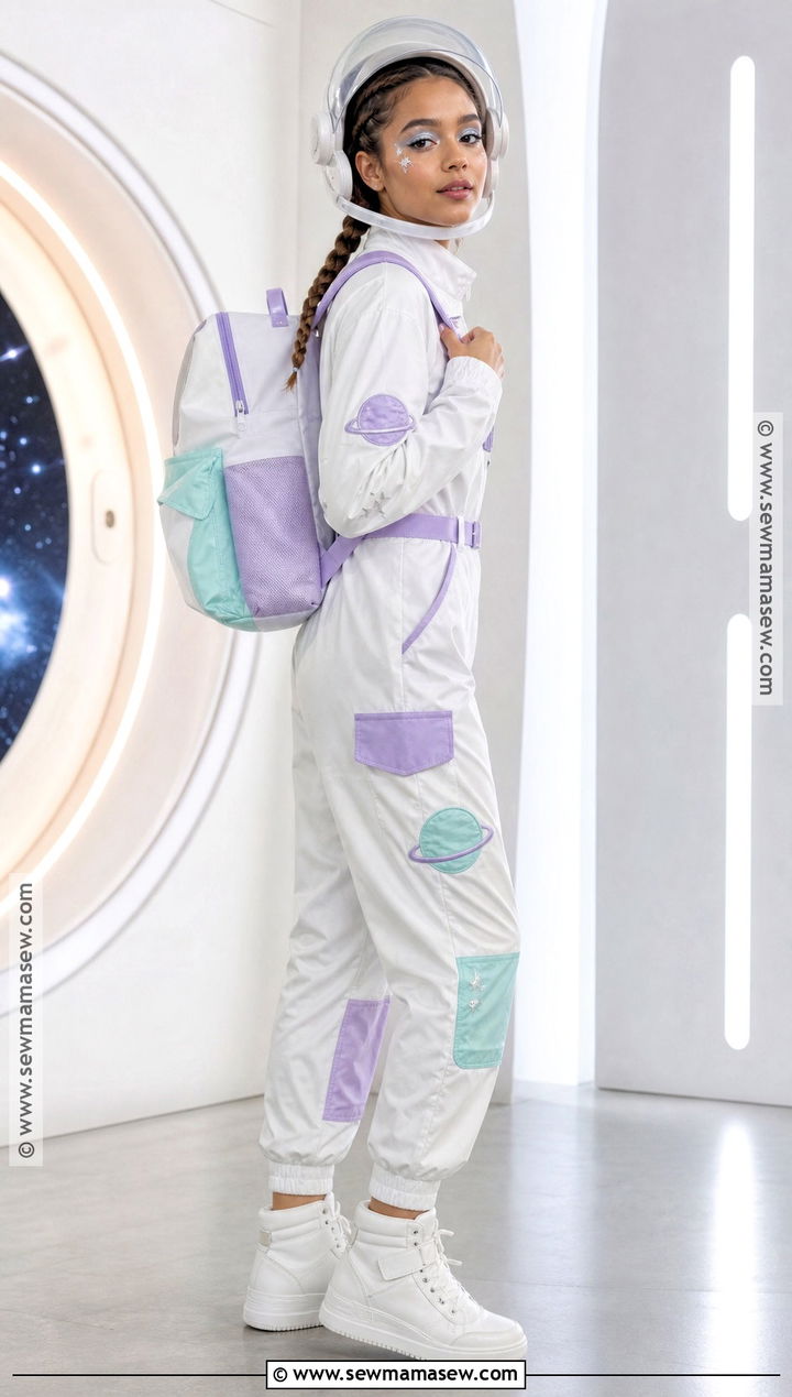 Pastel Astronaut Costume With Star Patches - 40 cute halloween costume ideas