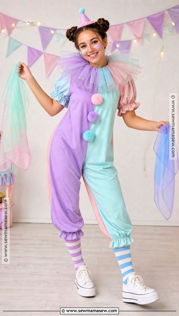 Pastel Circus Clown Costume - 30 Circus Costume Ideas for Women