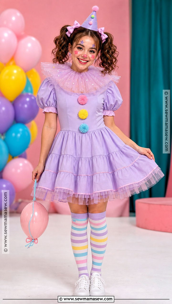 Pastel Clown Halloween Dress - 30 halloween dress ideas