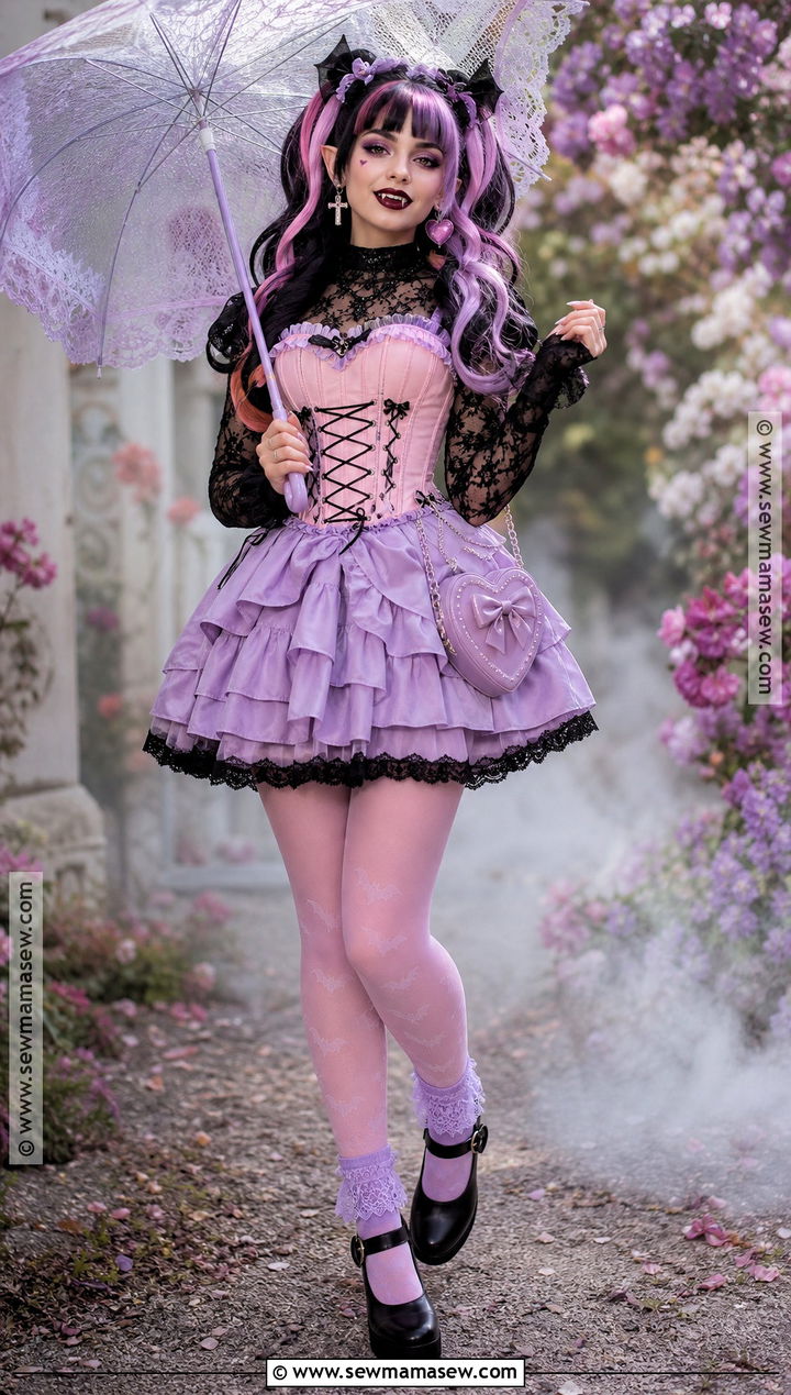 Pastel Draculaura Cosplay With Lavender Skirt - 30 Draculara Cosplay Outfit Ideas