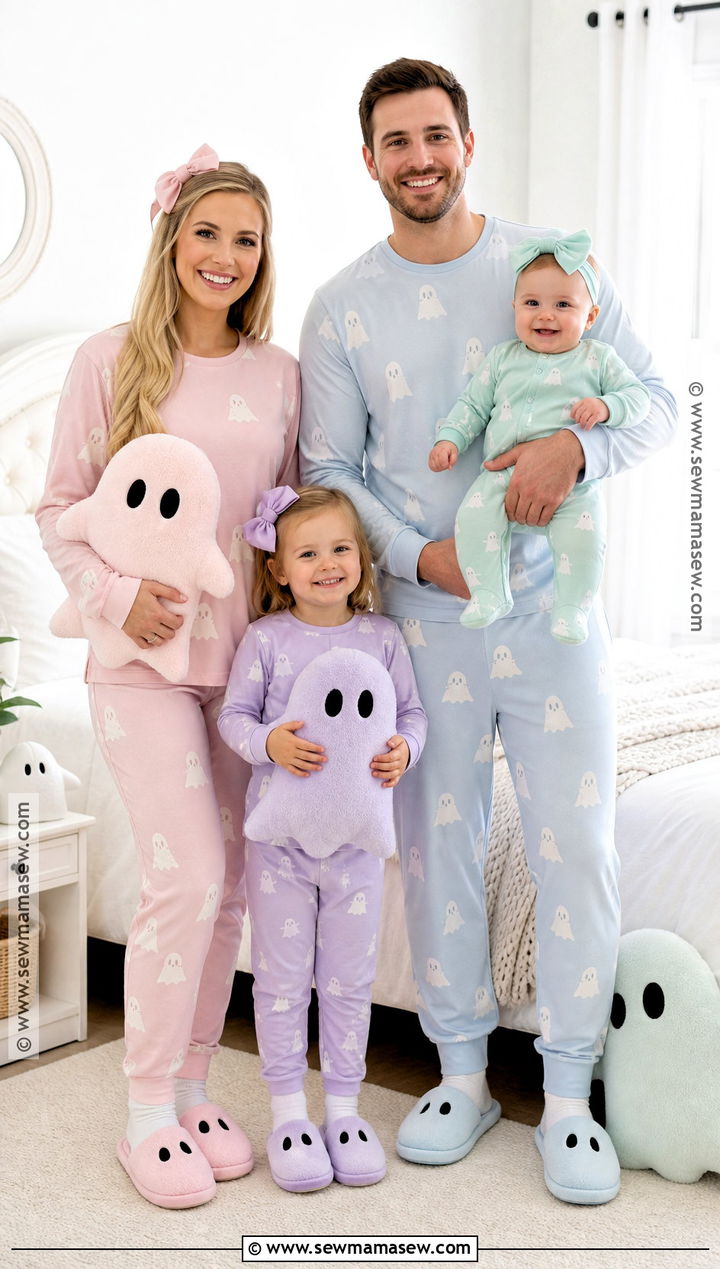 Pastel Ghost Matching Family Halloween Pajamas - 30 matching halloween pajamas