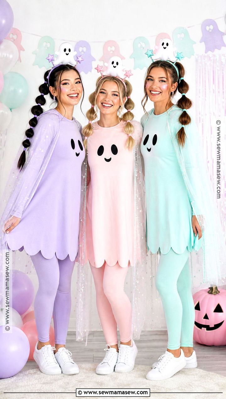 Pastel Ghost Trio Costume - 30 trio halloween costumes cute