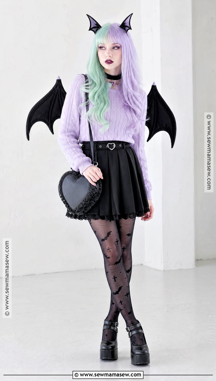 Pastel Goth Bat Costume - 35 alt halloween costume ideas
