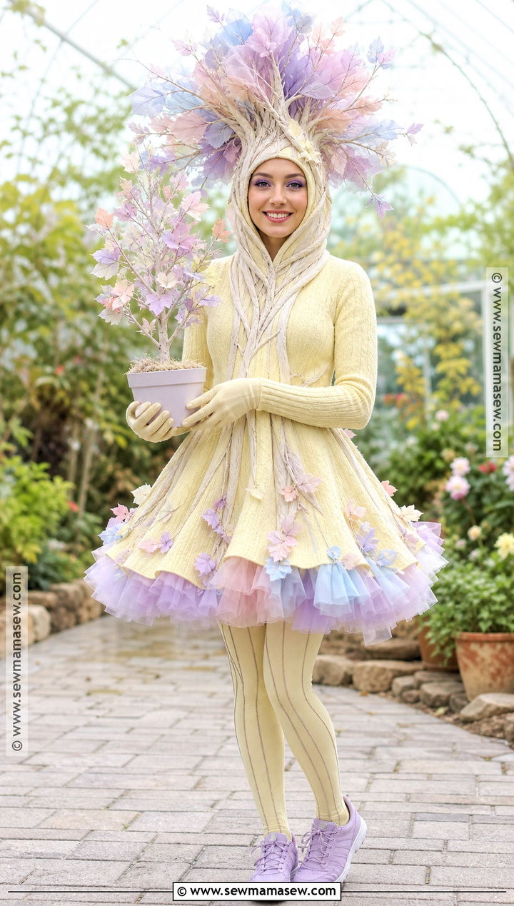Pastel Lorax Tree Costume With Lavender Top - 30 Lorax Tree Costume Ideas