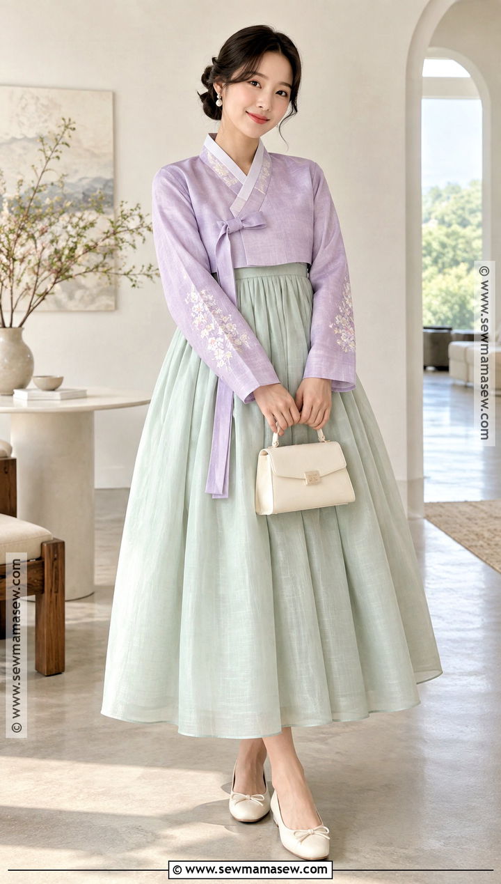 Pastel Modern Hanbok Outfit - 15 korean thanksgiving outfits
