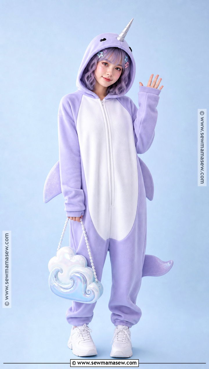 Pastel Narwhal Costume With Spiral Horn - 30 under the sea costume ideas