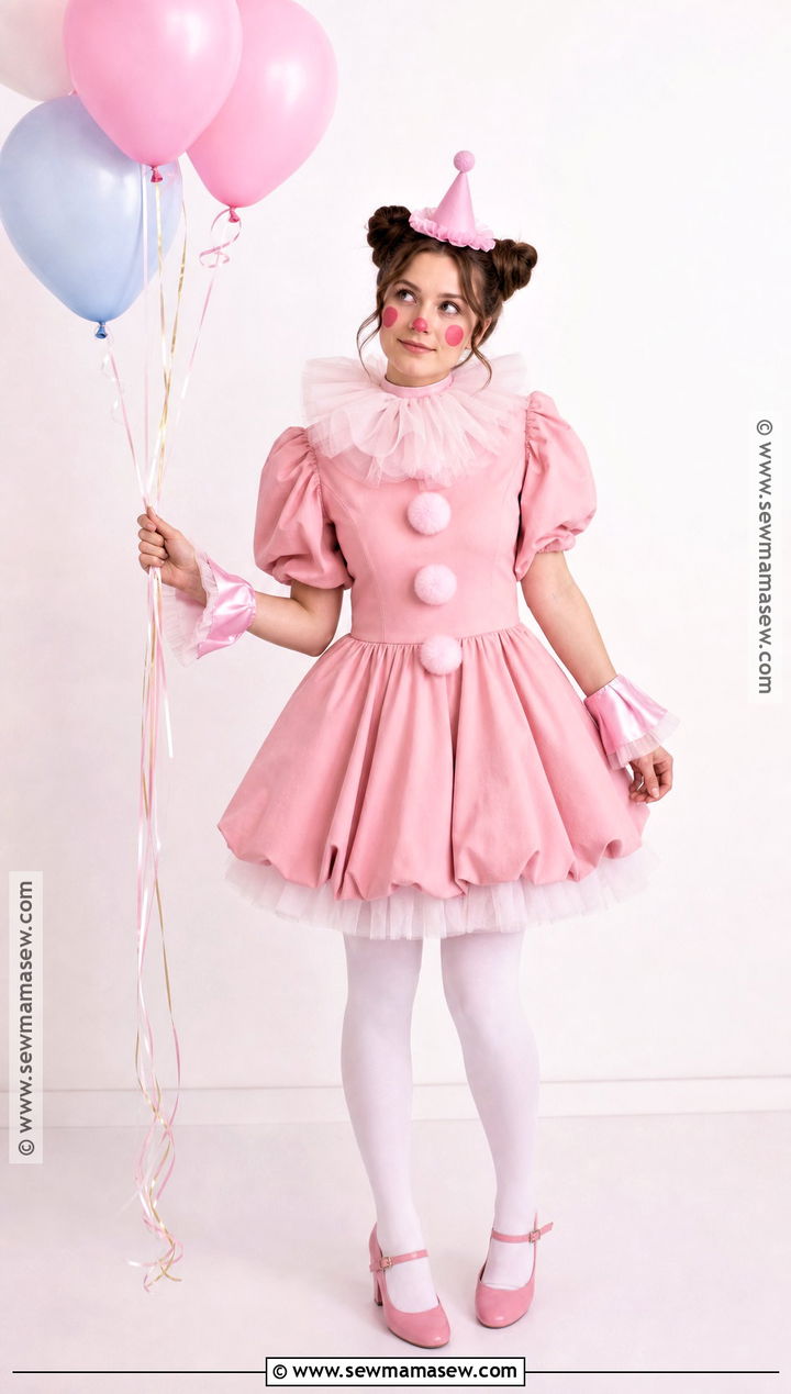 Pastel Pink Clown Costume - 30 Cute Clown Costume Ideas for Women