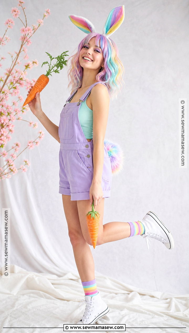 Pastel Rainbow Bunny Costume - 45 bunny halloween costume ideas