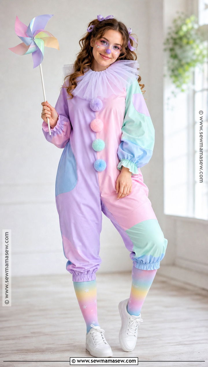 Pastel Rainbow Clown Costume - 35 clown costume inspo ideas