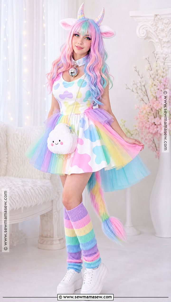 Pastel Rainbow Cow Cosplay - 30 cow cosplay ideas