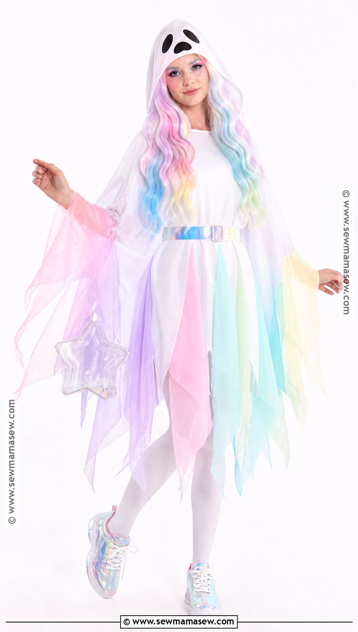 Pastel Rainbow Ghost Costume - 35 ghost halloween costume ideas