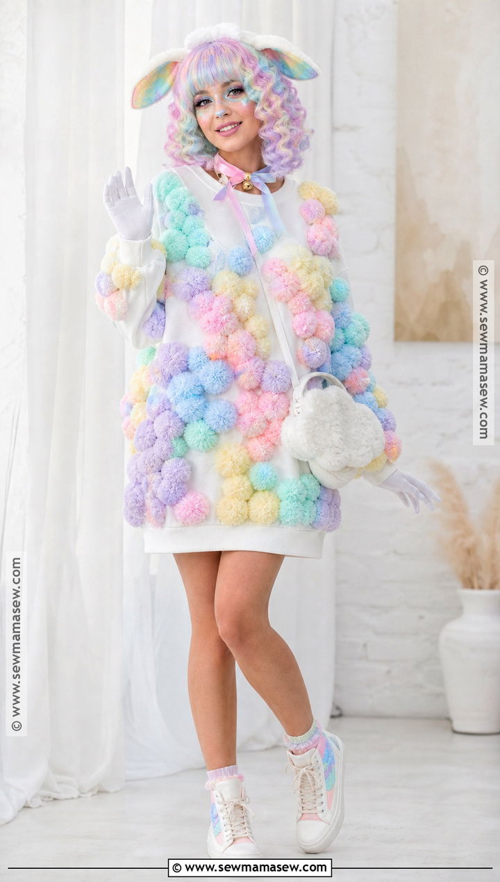 Pastel Rainbow Lamb Costume - 30 lamb halloween costume ideas