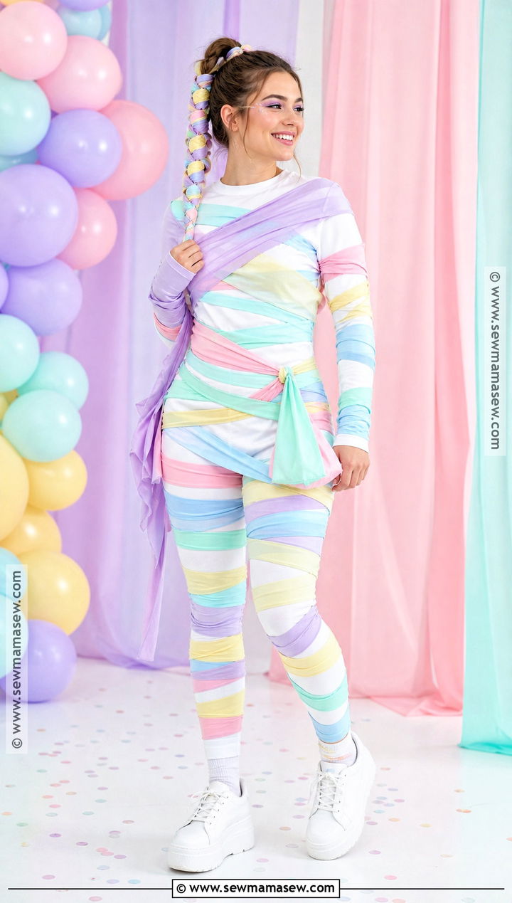 Pastel Rainbow Mummy Costume - 35 mummy costume ideas for women