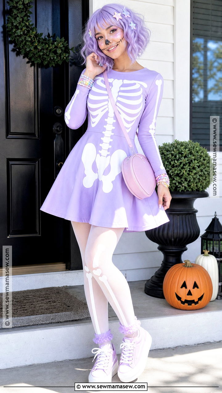 Pastel Skeleton Dress Costume - 35 skeleton dress ideas