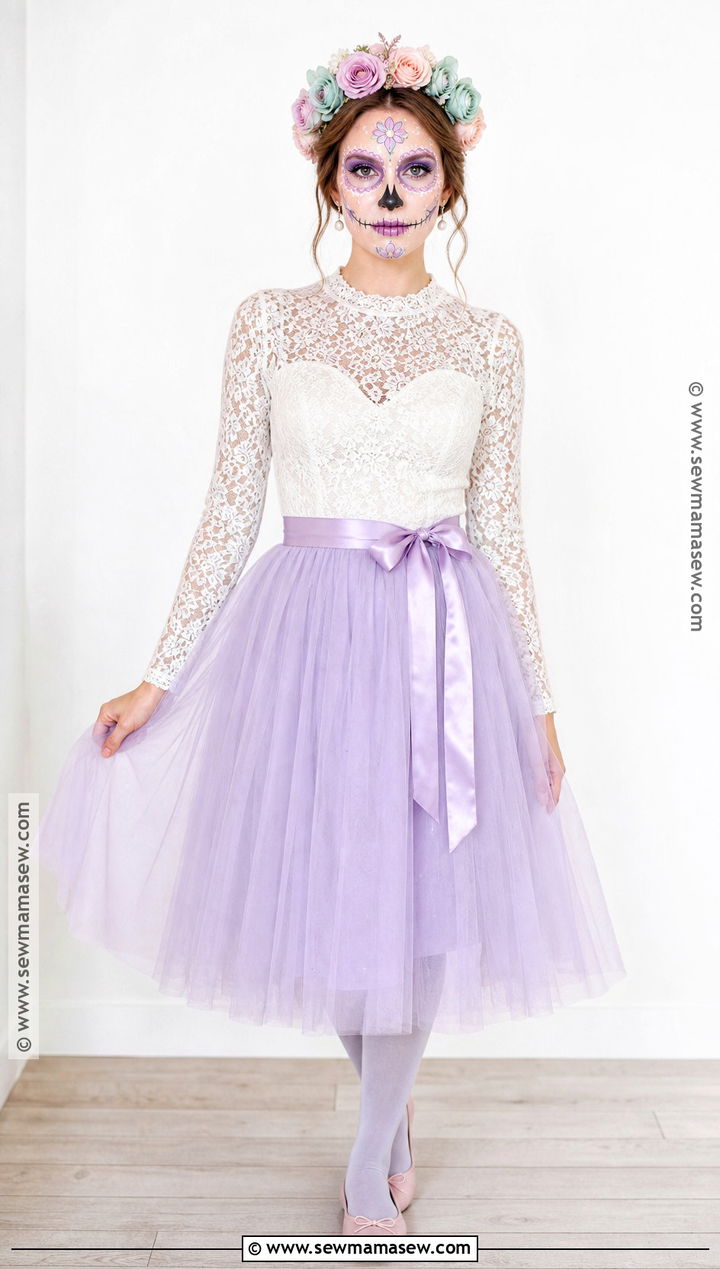 Pastel Sugar Skull Costume - 35 sugar skull costume ideas