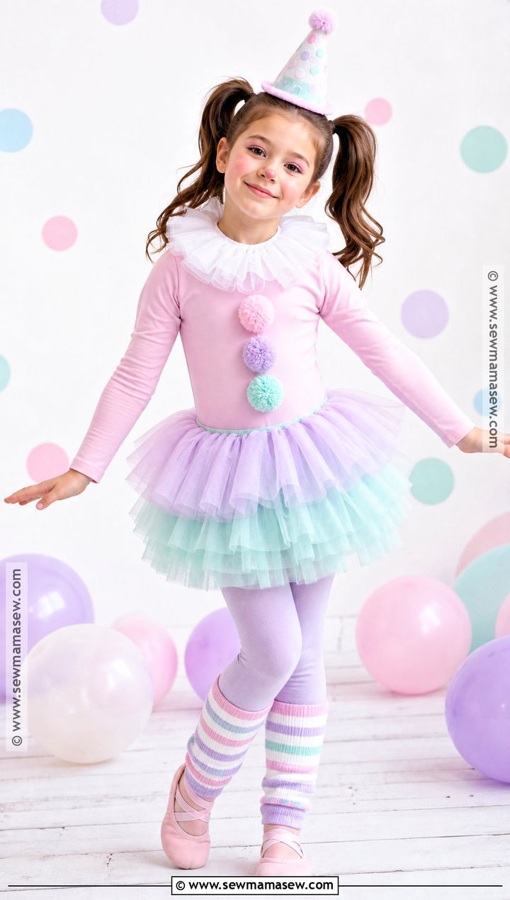 Pastel Tutu Girl Clown Costume - 30 girl clown costume ideas