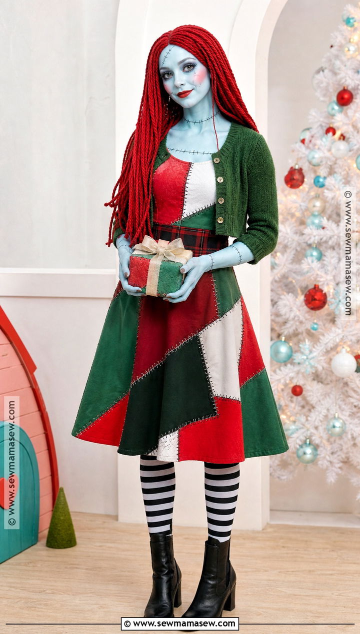 Patchwork Christmas Doll Costume - 30 Christmas Halloween Costumes