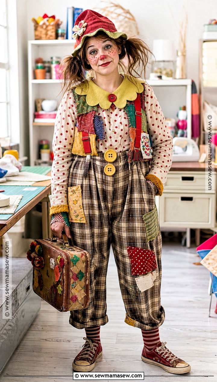 Patchwork Clown Costume With Thrifted Clothes - 30 Costume Clown Ideas