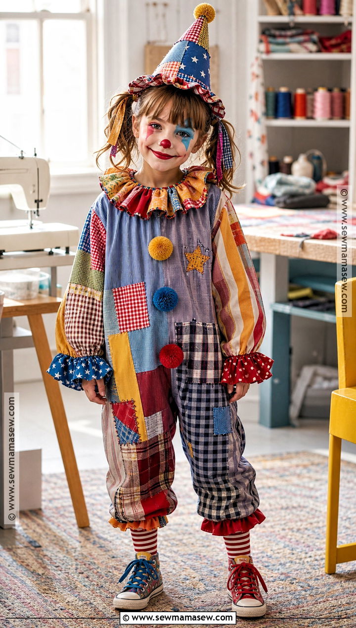 Patchwork Girl Clown Costume - 30 girl clown costume ideas