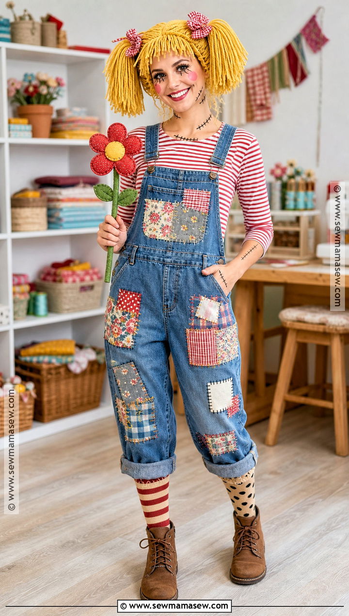 Patchwork Rag Doll Costume - 40 doll costume ideas