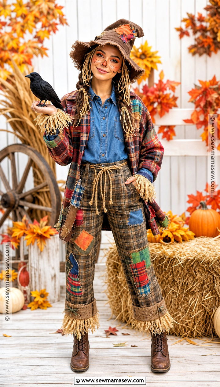 Patchwork Scarecrow Halloween Costume - 40 unique halloween costume ideas