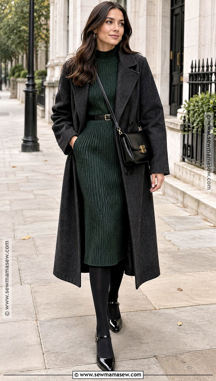 Patent Mary Janes With Sweater Dress - 20 fall mary jane outfit ideas