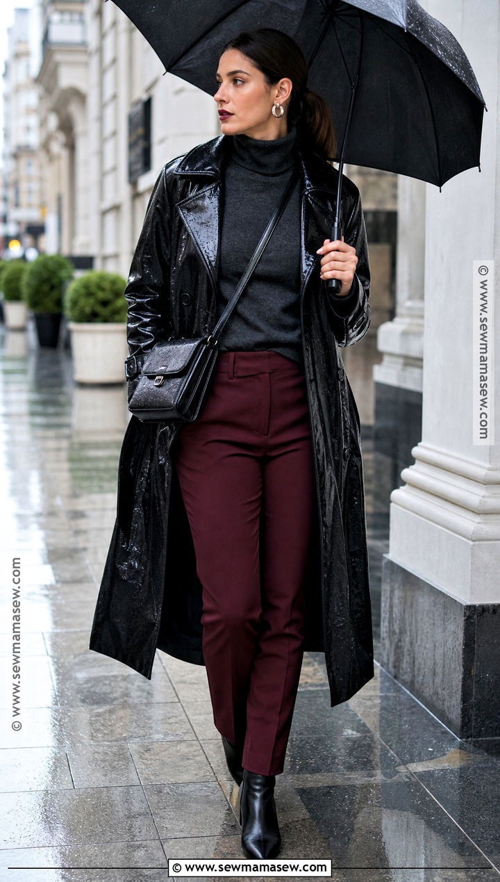 Patent Raincoat Vampire Outfit - 40 modern vampire outfit ideas