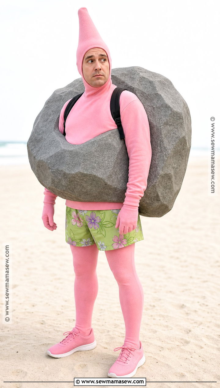 Patrick Under His Rock Costume - 35 spongebob halloween costumes