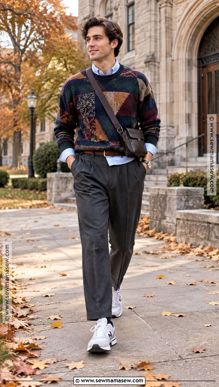 Patterned Sweater 80s Fall Outfit - 15 80s fall outfits for men