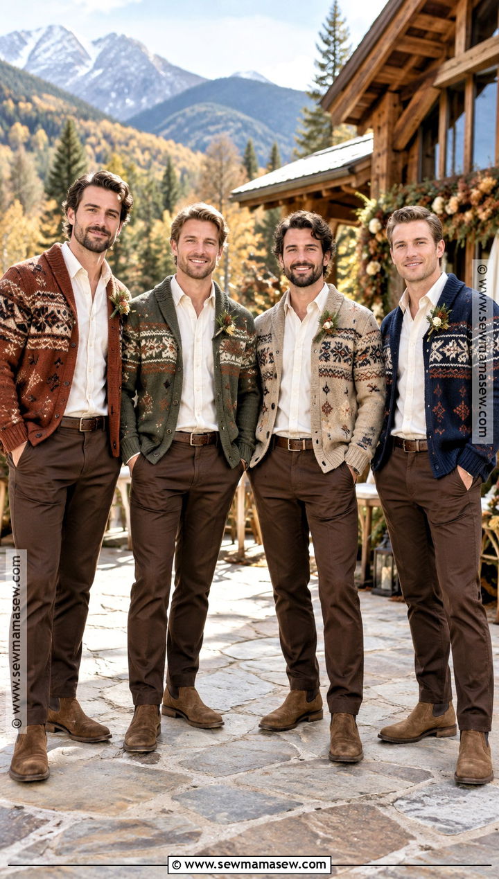 Patterned Sweater Boho Fall Groomsmen Attire - 15 boho fall groomsmen attire ideas