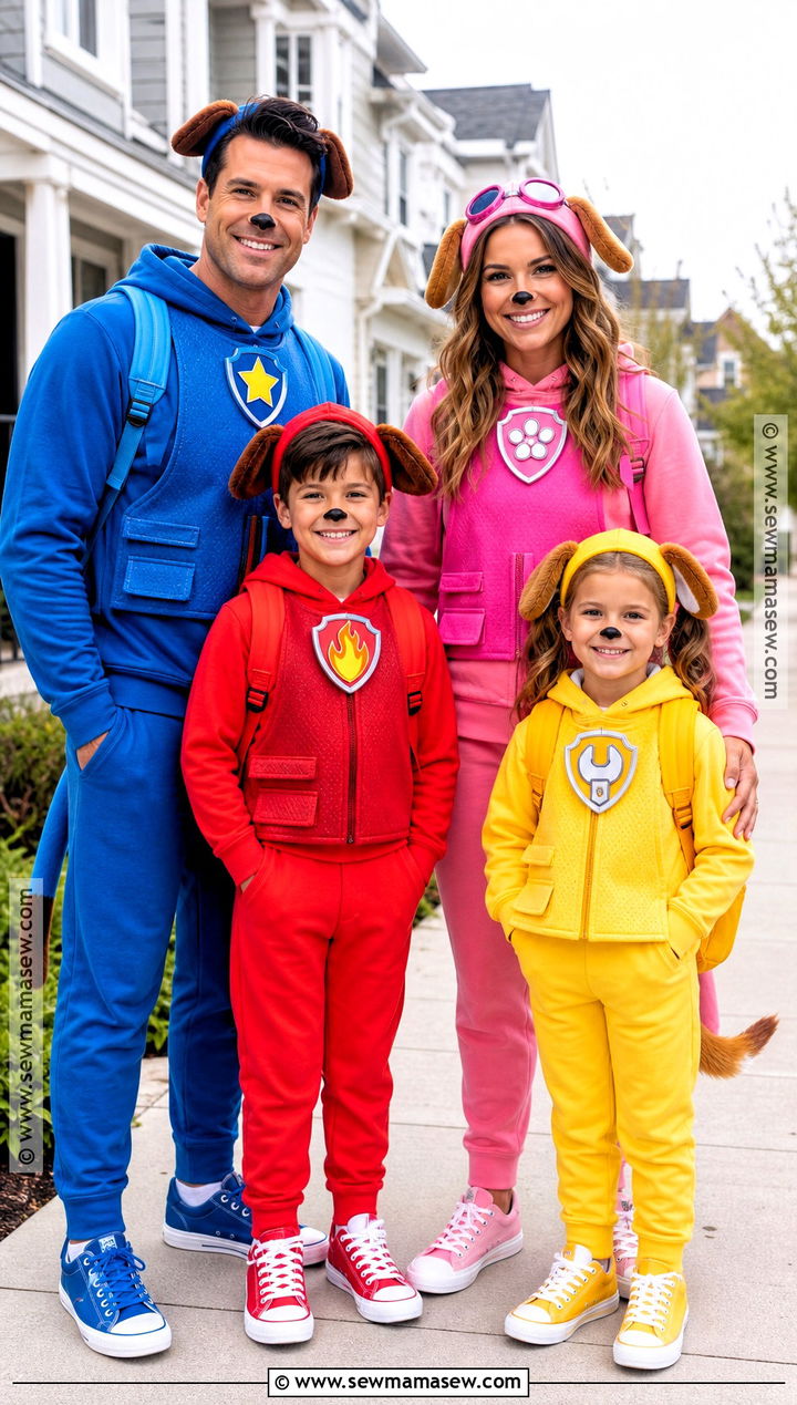 Paw Patrol Family Costume - 40 family halloween costumes for 4