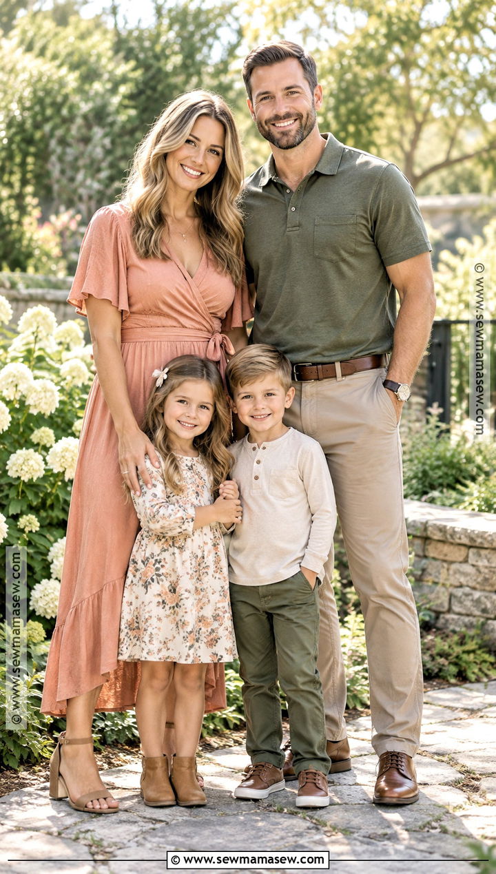 Peach And Olive Early Fall Family Photo Outfits - 20 early fall family photo outfits