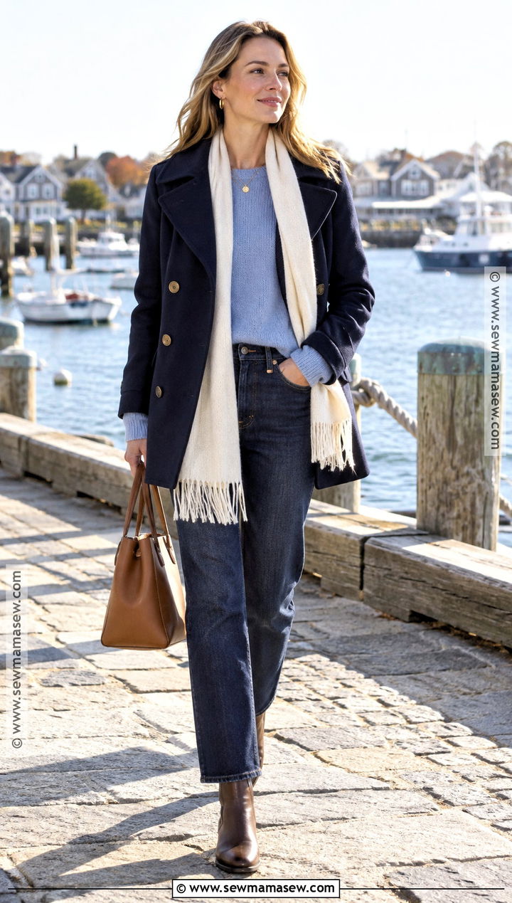 Peacoat And Cashmere Coastal Fall Outfit - 15 coastal fall outfits 2026