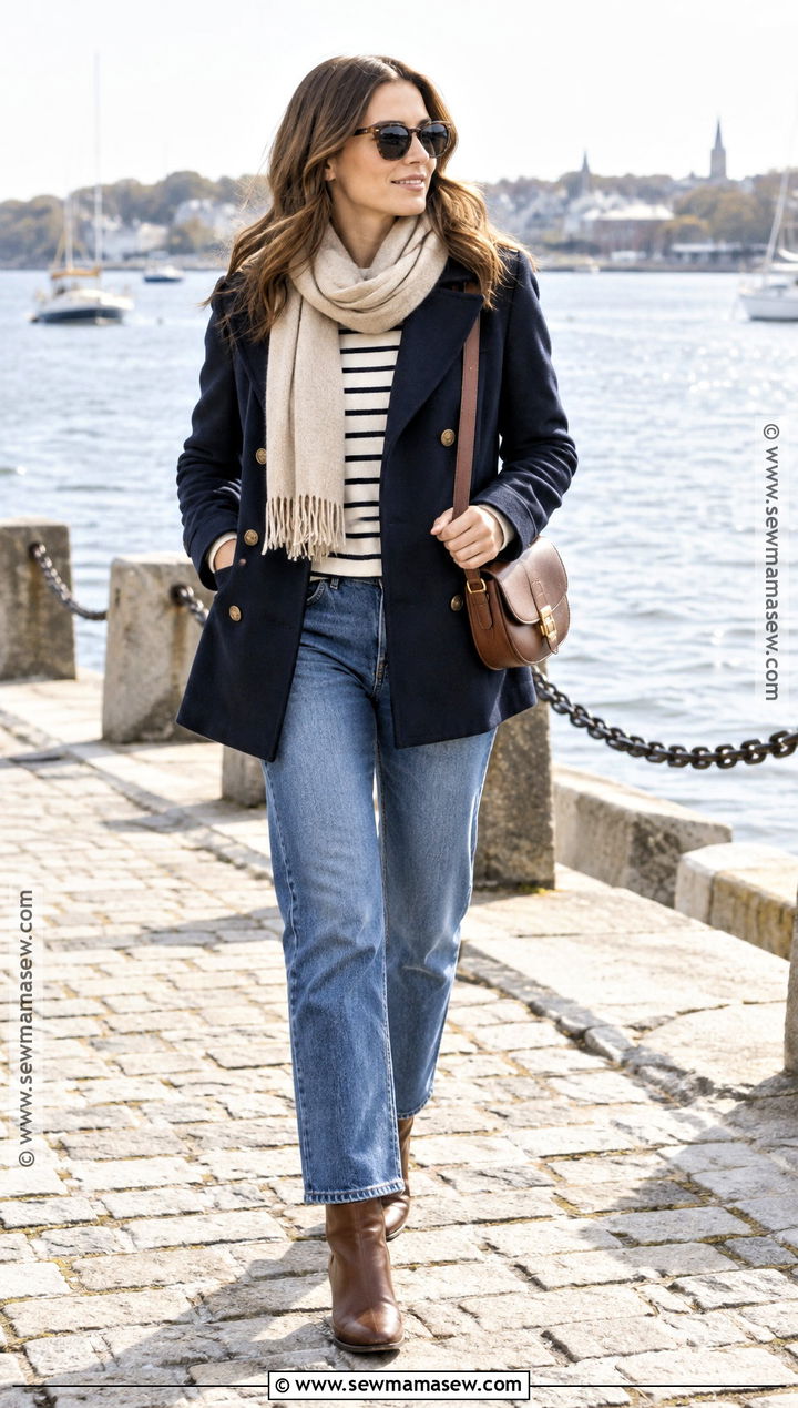 Peacoat And Jeans Fall Outfit - 25 timeless fall outfits