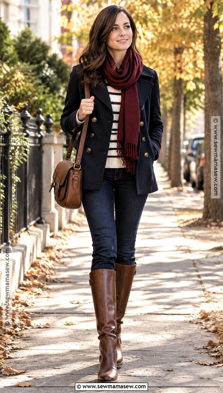 Peacoat And Skinny Jeans 2000s Fall Outfit - 25 2000 fall outfits