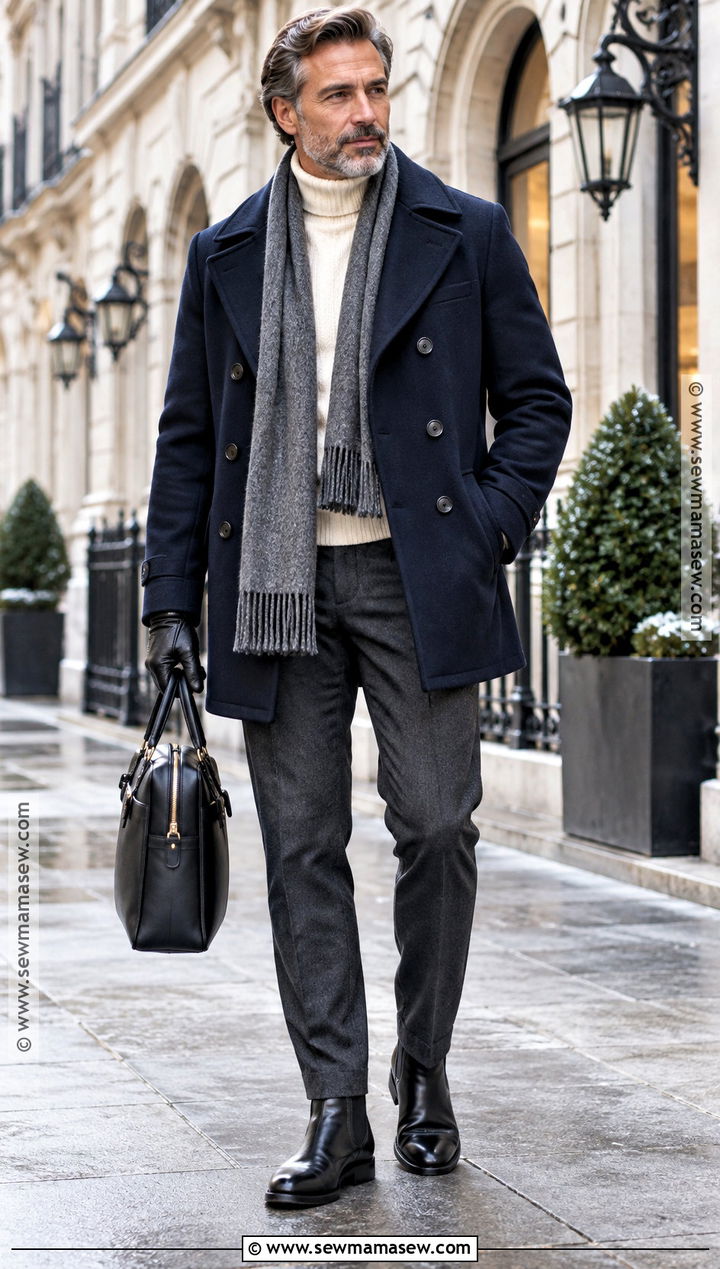 Peacoat And Turtleneck Fall Outfit - 20 mens fall outfit ideas