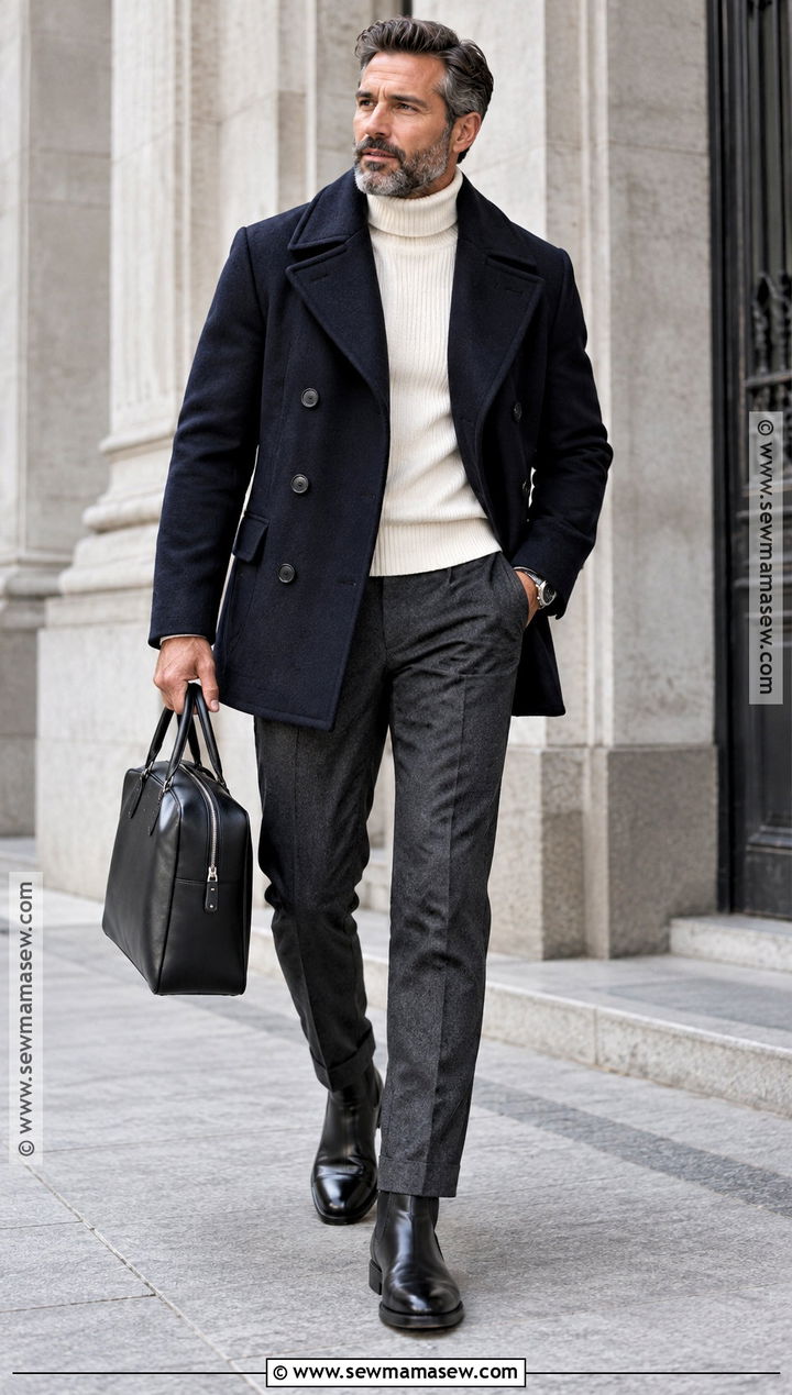 Peacoat With Turtleneck Fall Outfit - 15 fall 2026 outfits for men
