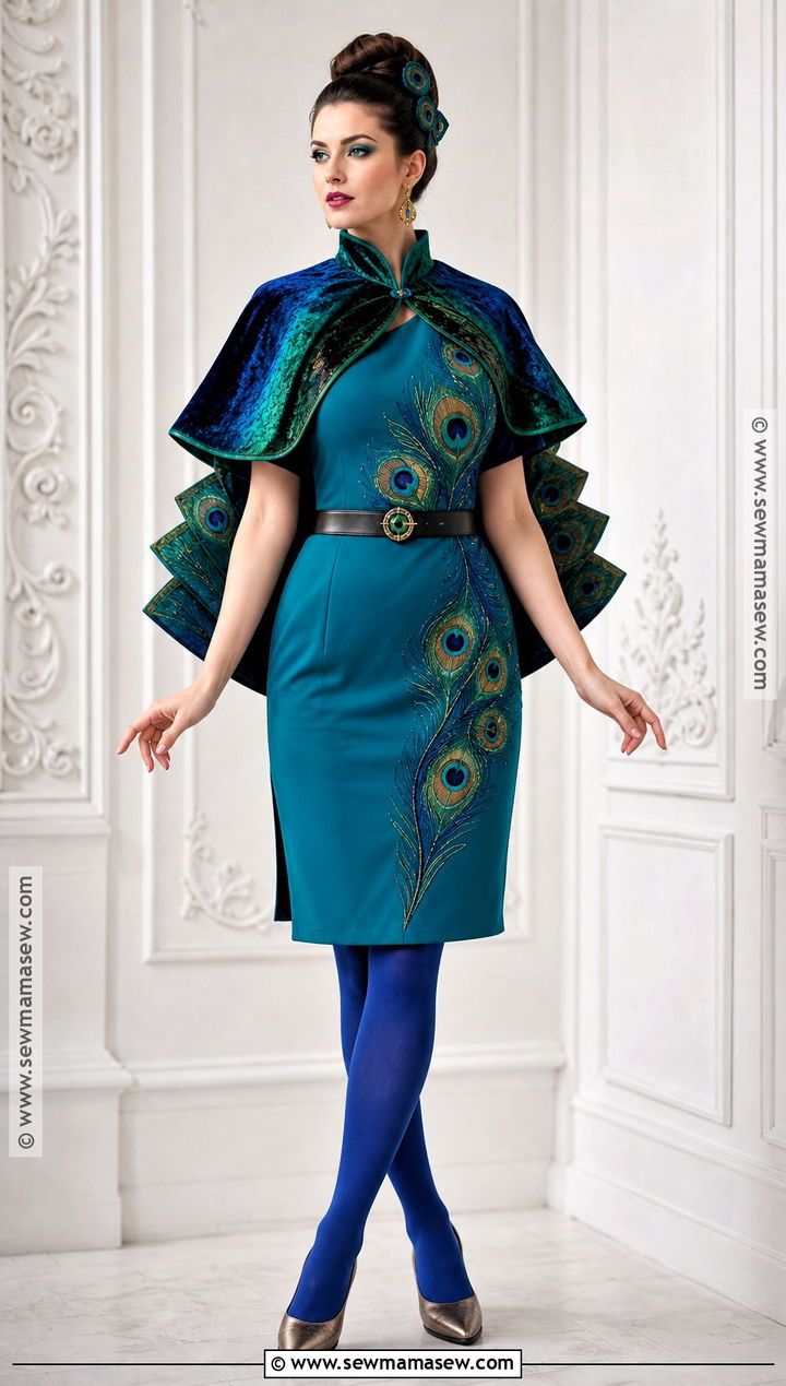 Peacock Costume With Blue And Green Dress - 40 halloween costumes for women