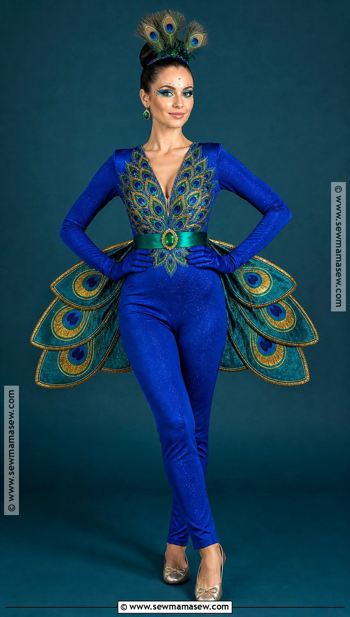 Peacock Costume With Blue Jumpsuit - 40 good halloween costumes