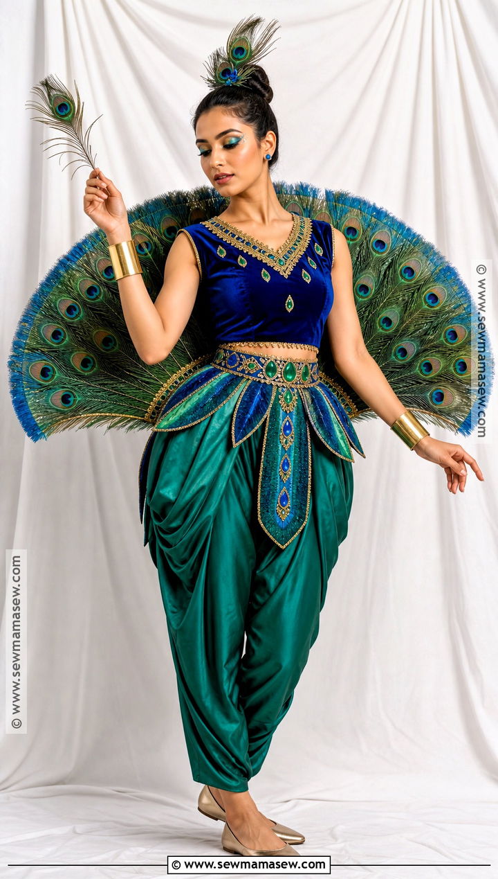 Peacock Costume With Colorful Feather Tail - 35 animal costume ideas