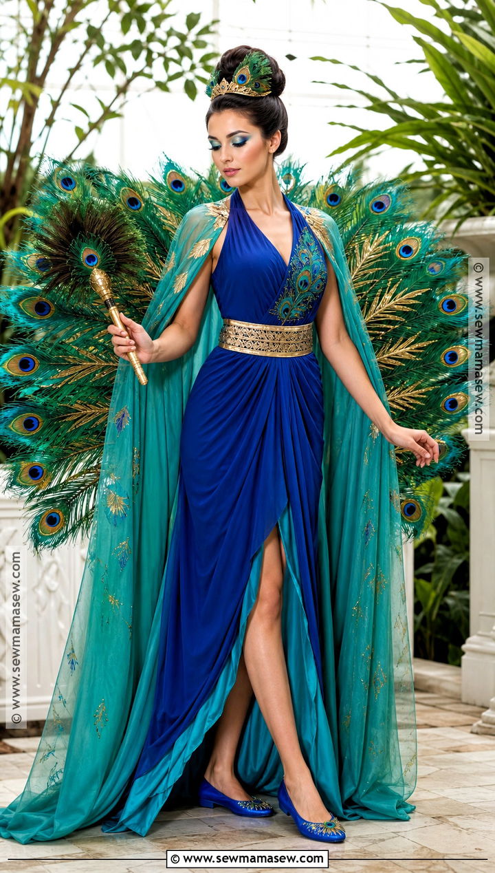 Peacock Costume With Feather Fan - 30 Nature Costume Ideas