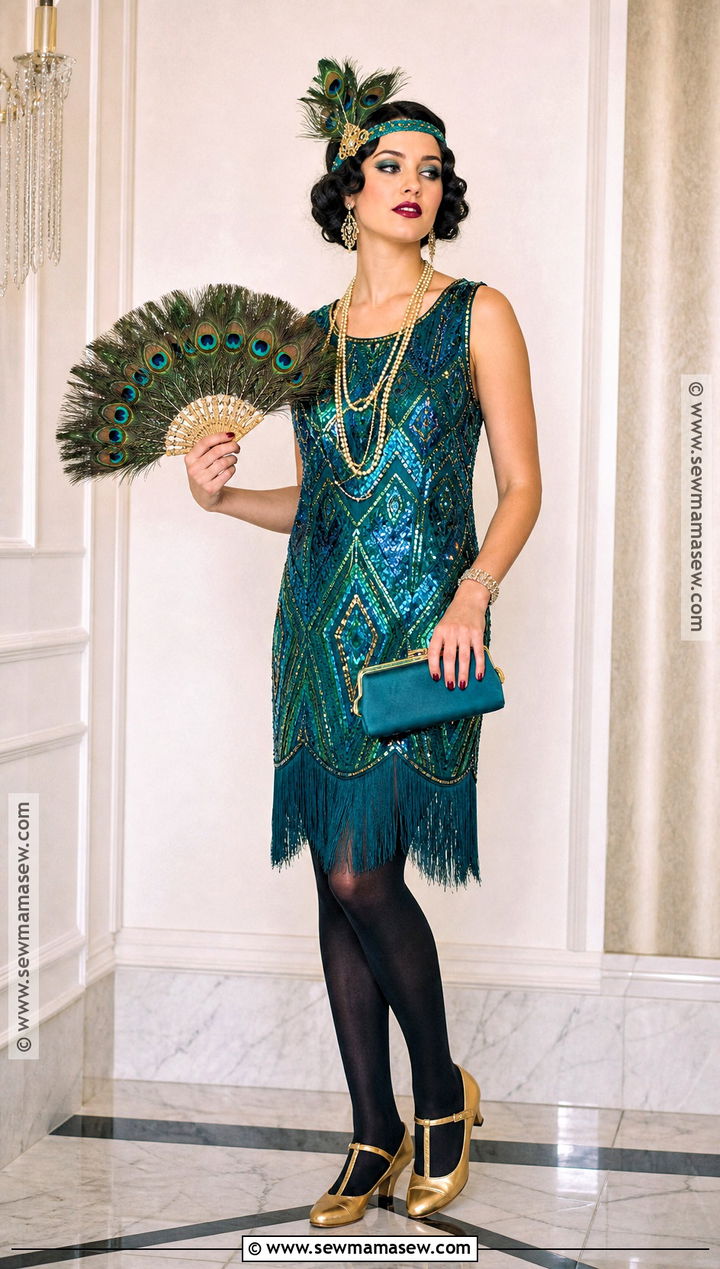 Peacock Flapper Halloween Costume - 30 flapper halloween costumes