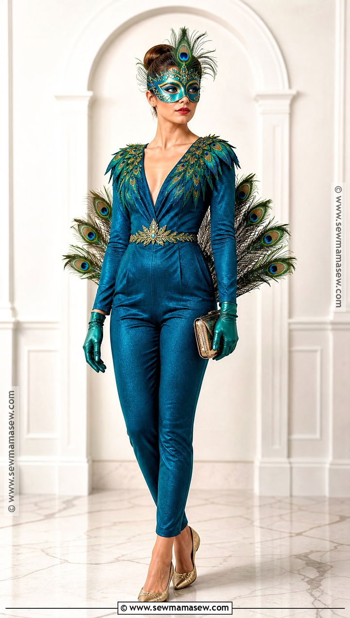 Peacock Halloween Mask Costume - 40 halloween mask ideas