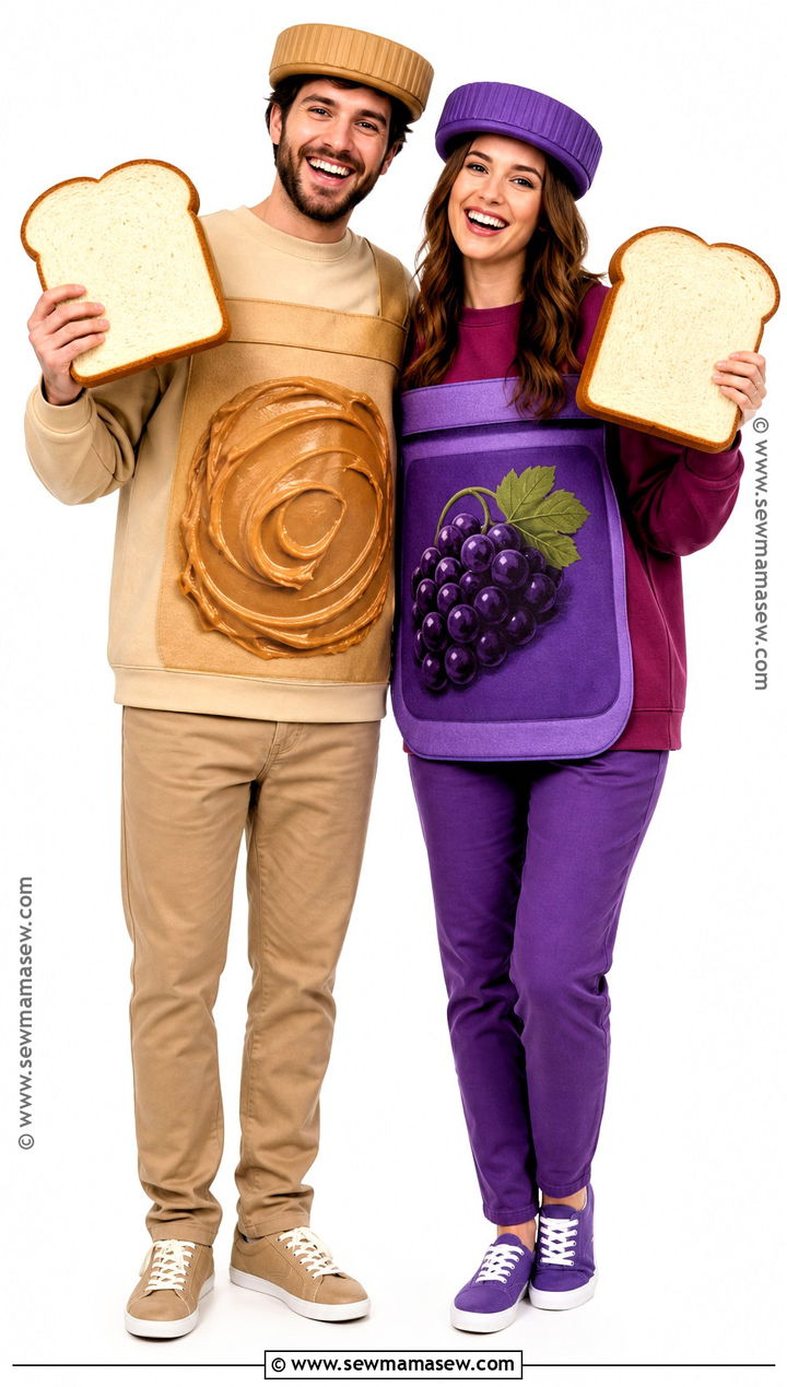 Peanut Butter And Jelly Couple Costume - 30 Matching Couple Outfits Halloween