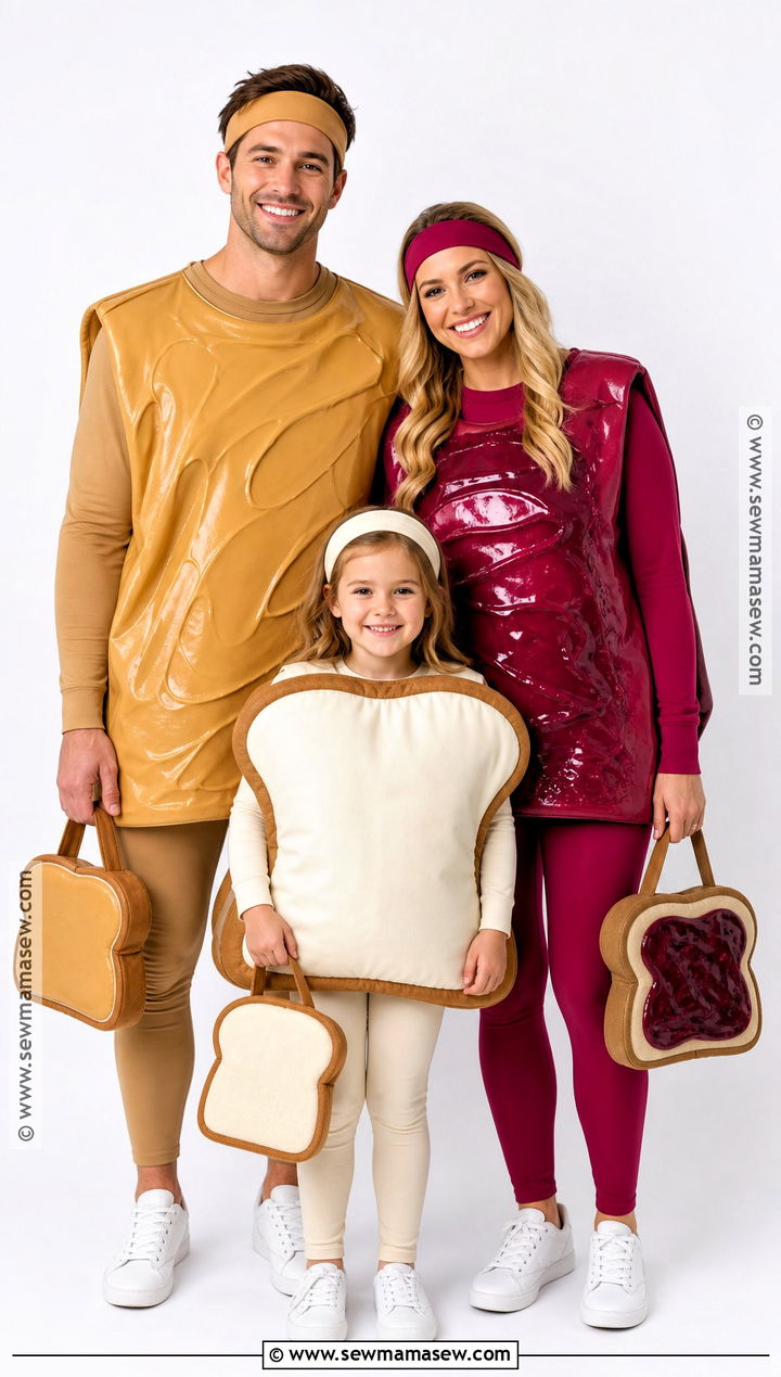 Peanut Butter Jelly And Bread Costume - 45 family of 3 halloween costumes