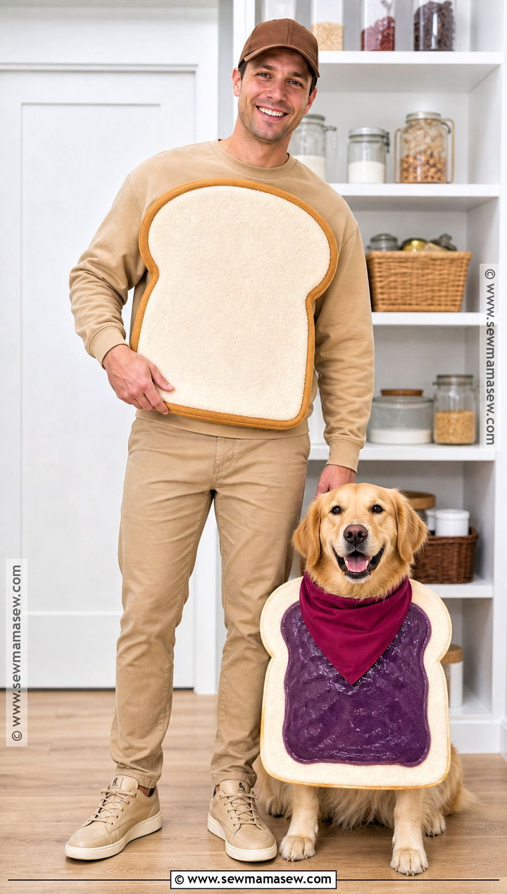 Peanut Butter and Jelly Dog and Owner Costume - 30 dog and owner costumes