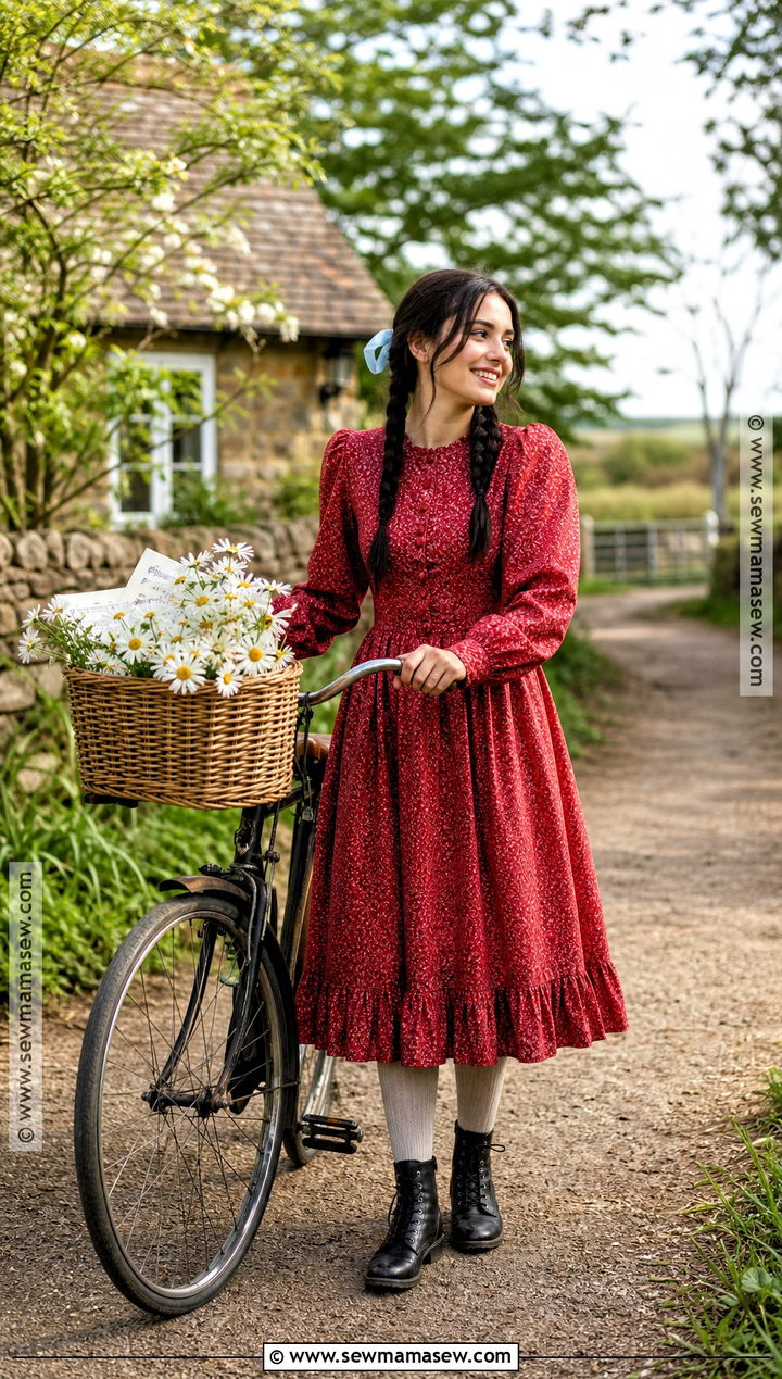 Pearl Bicycle Costume With Red Dress - 30 pearl movie costume ideas