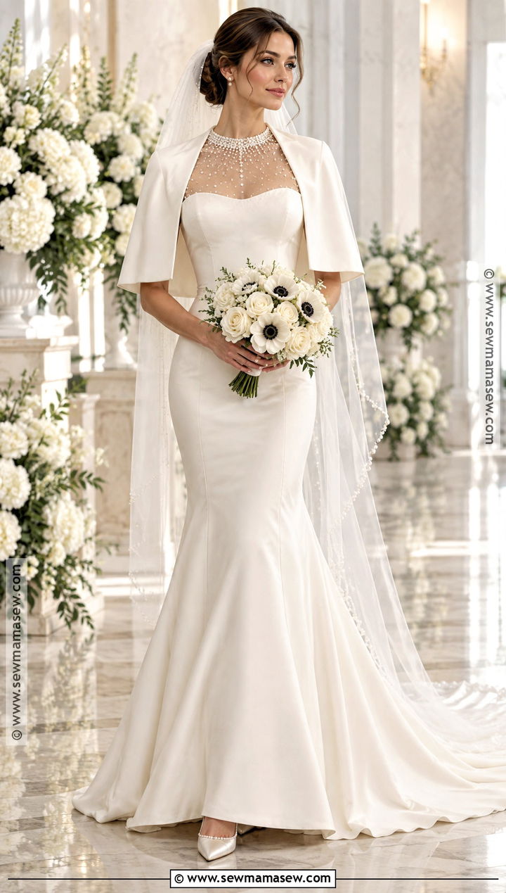 Pearl Embellished Mermaid Wedding Dress - 15 Fall Mermaid Wedding Dress Ideas