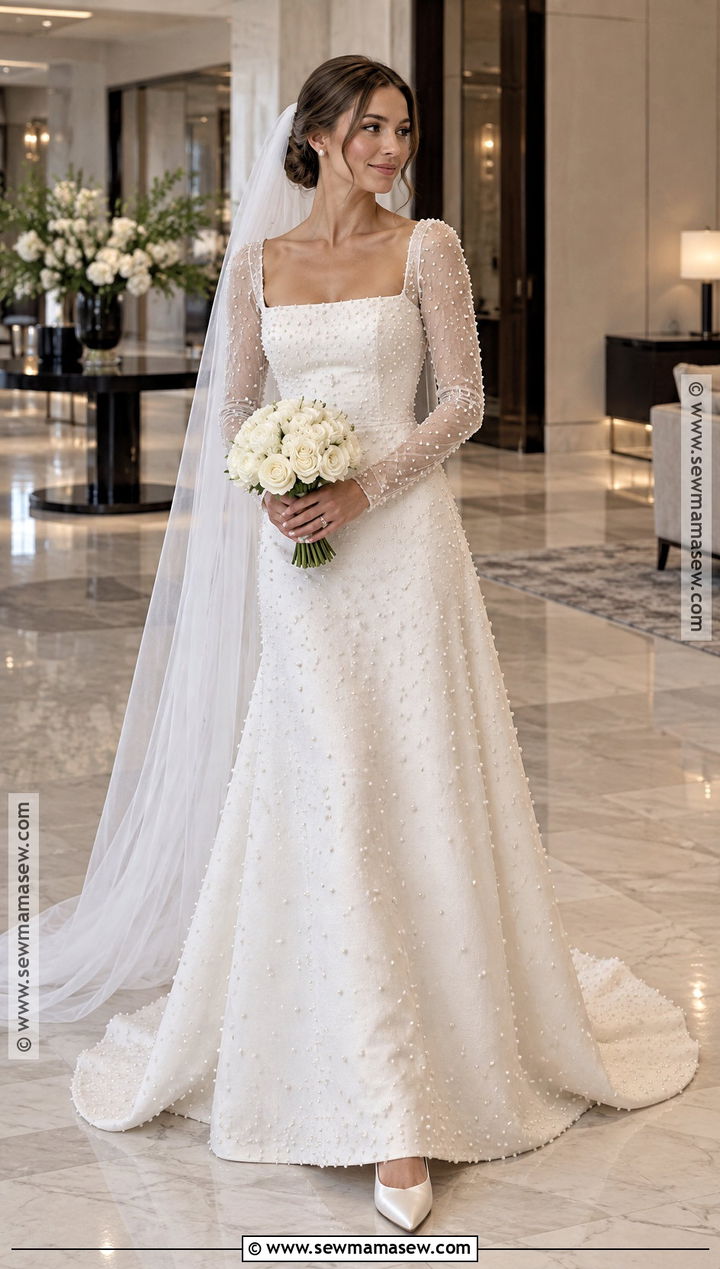 Pearl Embellished November Wedding Dress - 25 november wedding dress ideas
