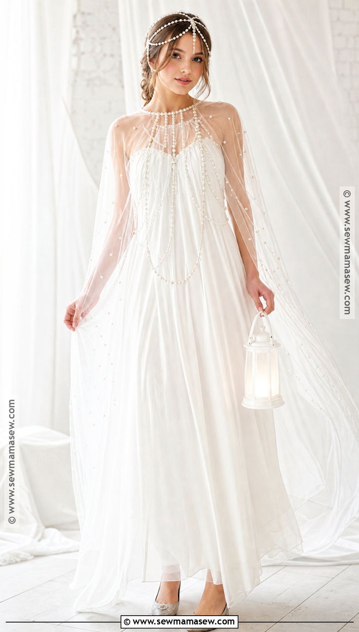 Pearl Ghost Costume With White Chiffon Dress - 35 pretty halloween costumes
